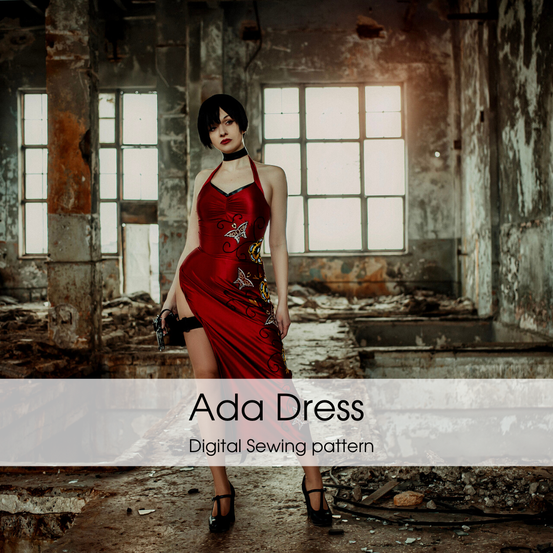 High-Quality Ada Wong Red Dress Cosplay Costume Digital Sewing Pattern High-Quality Ada Wong Red Dress Cosplay Costume Digital Sewing Pattern