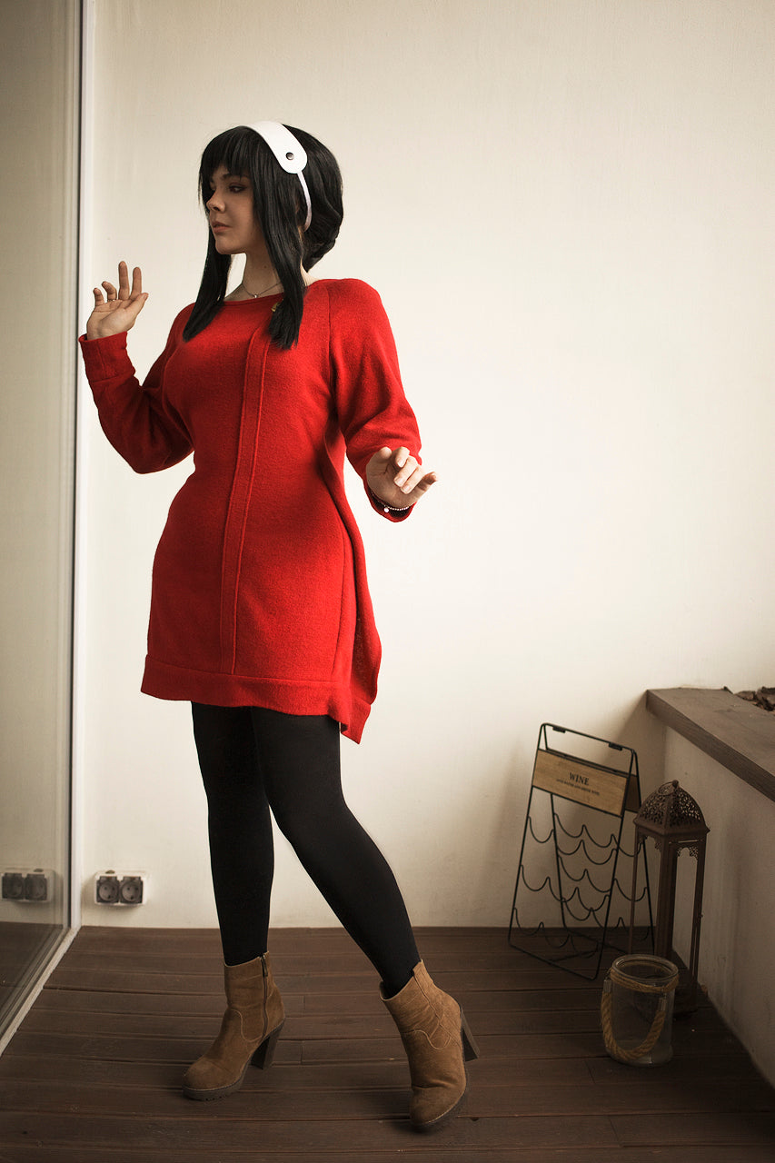 Spy x Family Yor Forger Red Sweater Cosplay Costume - Custom Made/In Stock