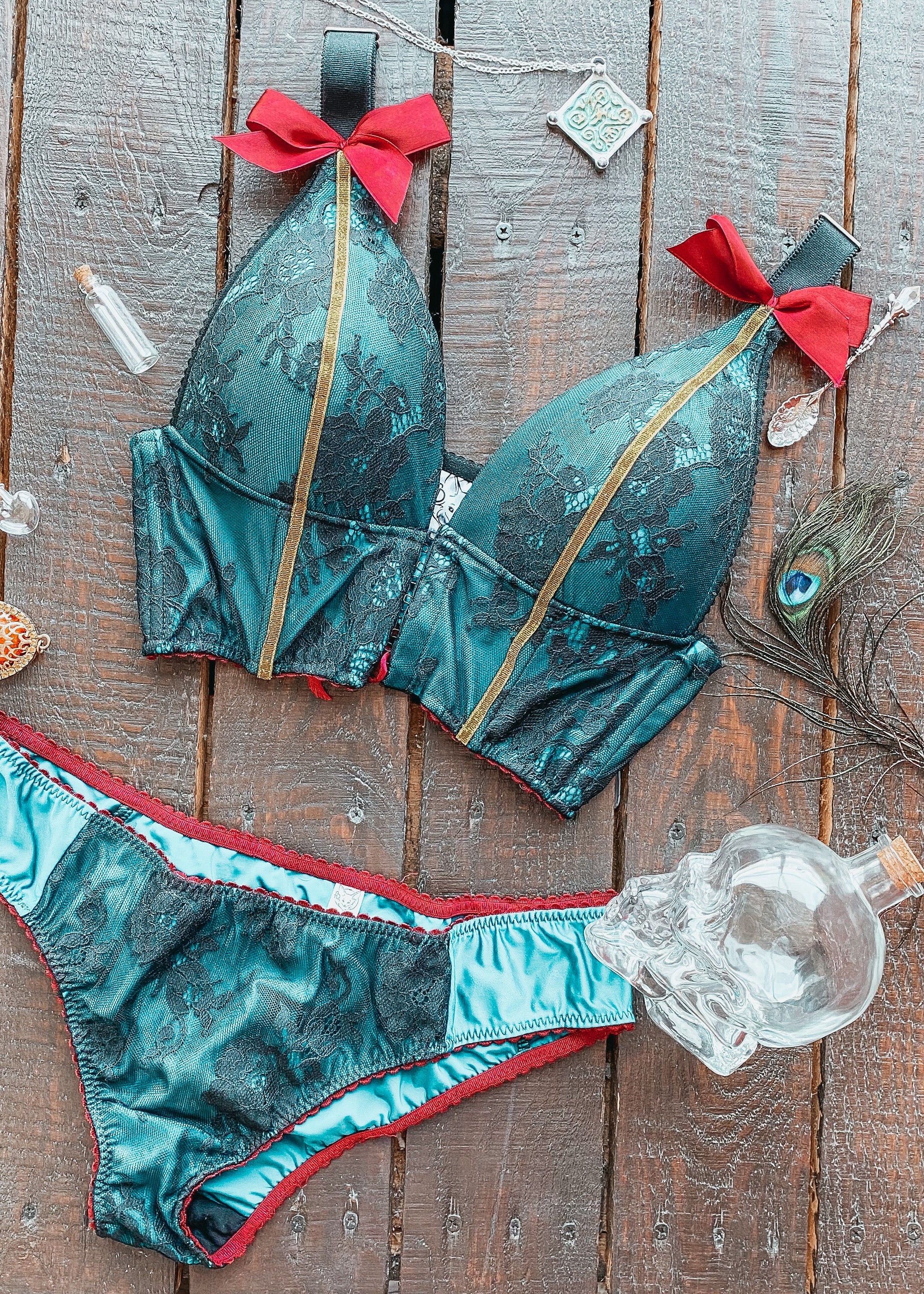 Witcher Wind Hunt Triss Green Fantasy Cosplay Lingerie - In Stock/Custom Made