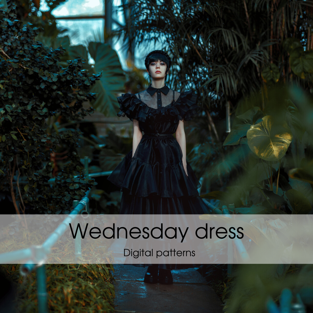 Wednesday Gothic Ballgown Dress Pattern Set - Digilal Product