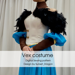 Faux Fur Corset Costume Set for Cosplay Enthusiasts Digital Sewing Patterns