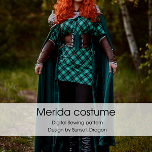 Green Fantasy Warrior Princess Costume Cosplay Digital Sewing Pattern