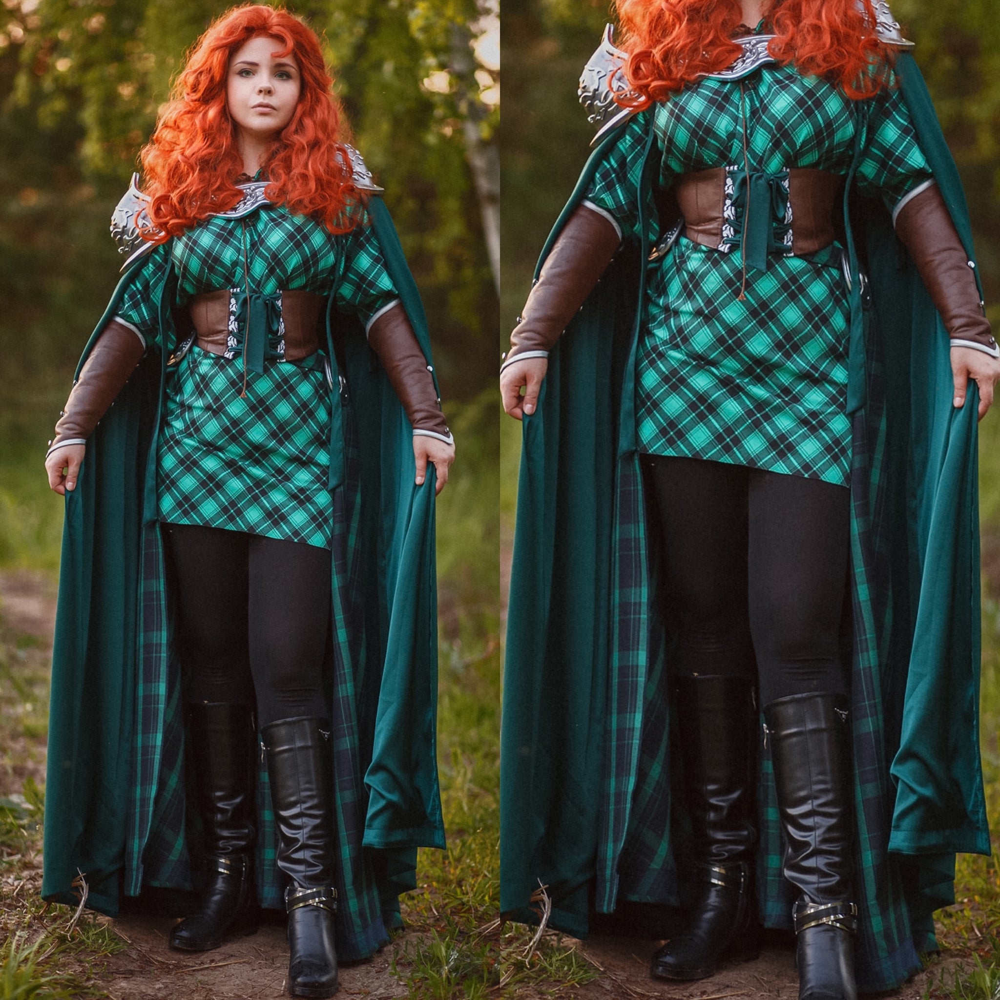 Green Fantasy Warrior Princess Costume Cosplay - Custom Made Dress Only / XXL Green Fantasy Warrior Princess Costume Cosplay - Custom Made Dress Only / XXL