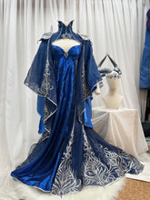 Mysterious Blue Elemental Demon Cosplay Fantasy Costume Upcycled - In Stock