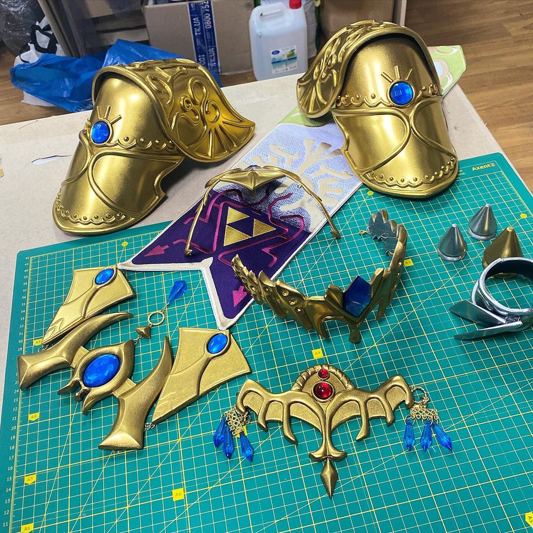 Golden Elven Warrior Princess Fantasy Cosplay Accessories - Custom Made