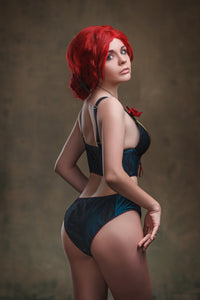 Witcher Wind Hunt Triss Green Fantasy Cosplay Lingerie - In Stock/Custom Made