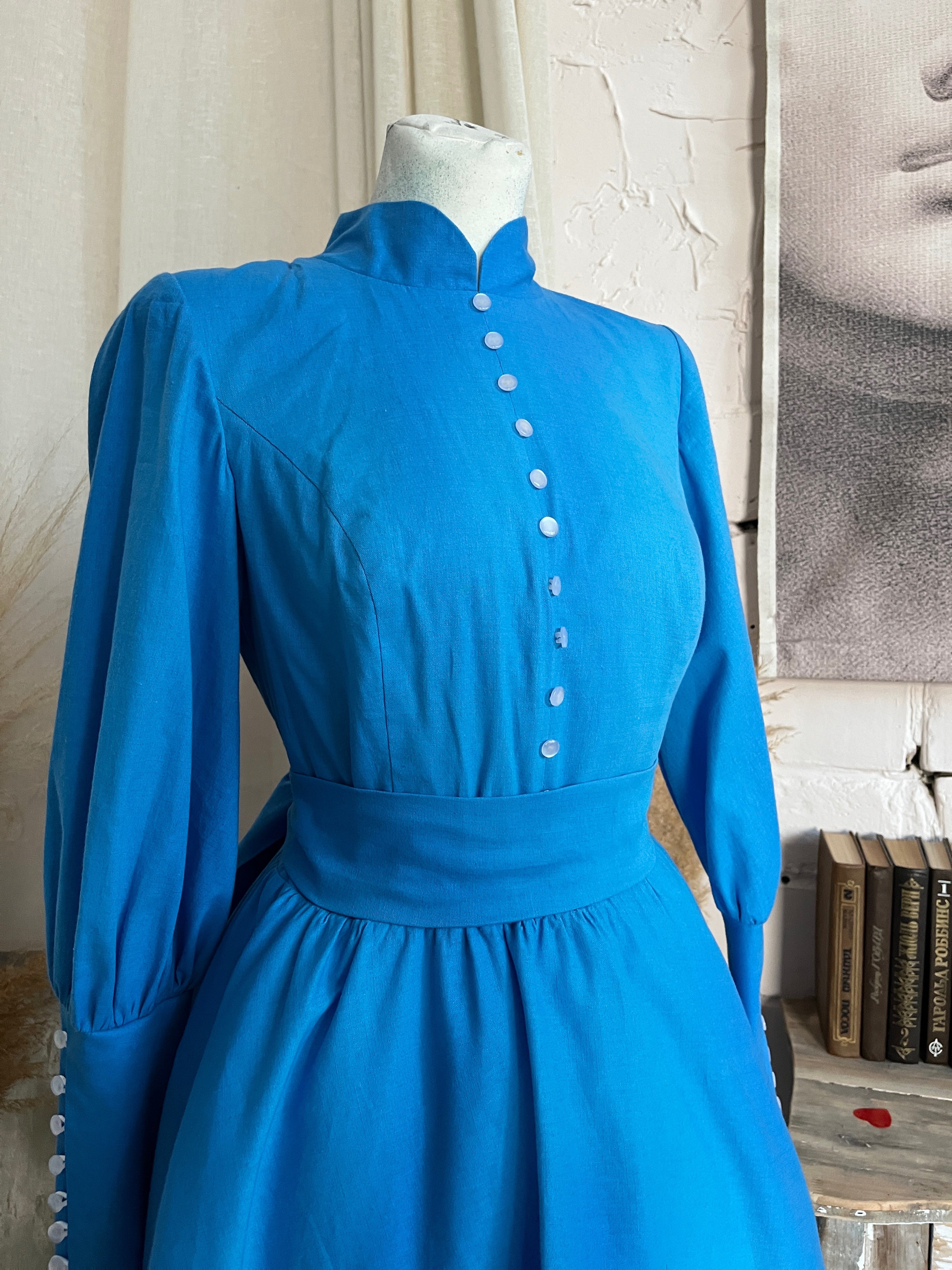 Howl's Moving Castle Sophie Hatter Inspired Vintage Blue Dress - Custom Made/In Stock