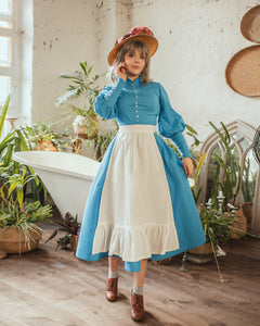 Howl's Moving Castle Sophie Hatter Inspired Vintage Blue Dress - Custo FENINDOM LLC Howl's Moving Castle Sophie Hatter Inspired Vintage Blue Dress - Custo FENINDOM LLC