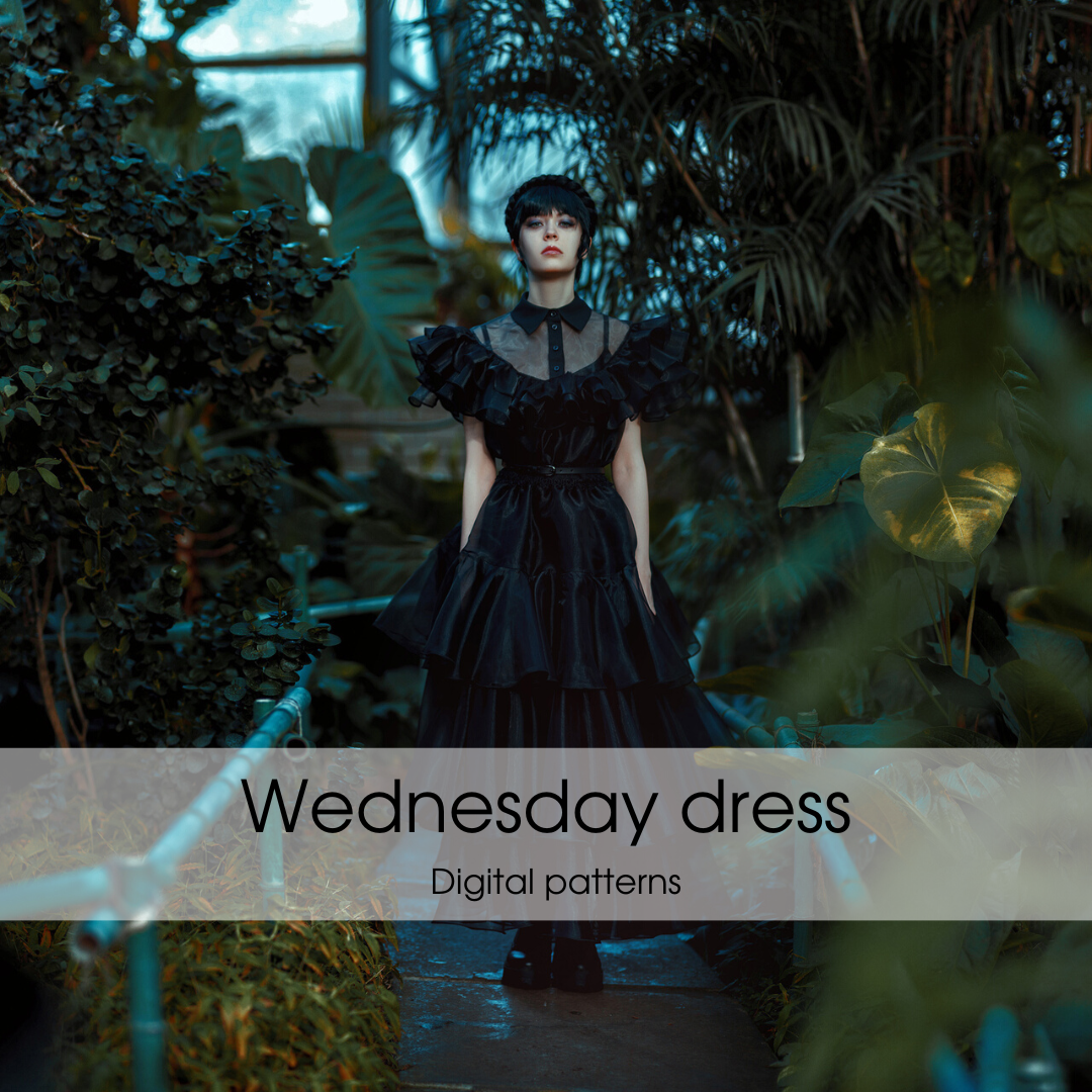 Wednesday Gothic Ballgown Dress Pattern Set  - Digilal Product